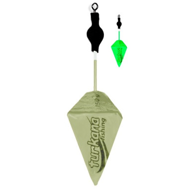 Plomo Turkana - Casting Piramide Española - Pintado - Varilla Corta Montada - Flúor - 2 unds